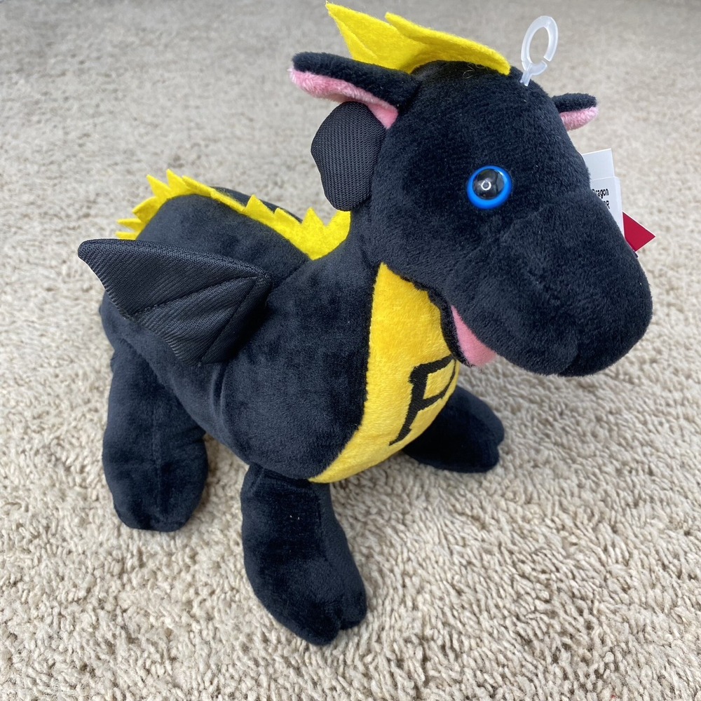 Foco Pittsburgh Pirates MLB Plush Dragon Black Yellow 9" Baseball Stuffed Animal